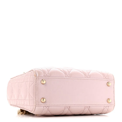 Metallic Lambskin Cannage Mini Lady Dior Lotus