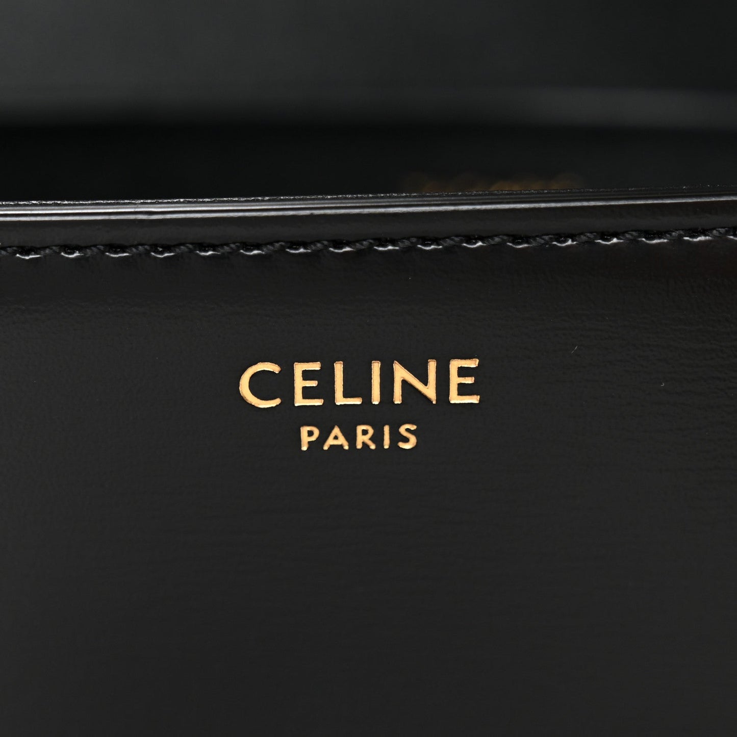 Shiny Calfskin Triomphe Shoulder Bag Black