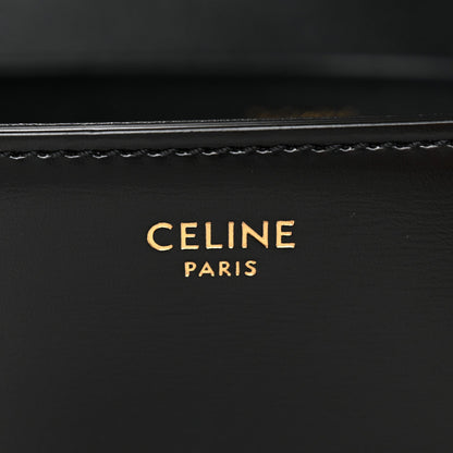 Shiny Calfskin Triomphe Shoulder Bag Black
