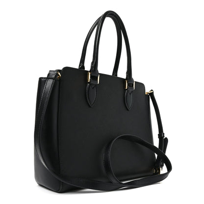 Saffiano Soft Calfskin Small Zippered Tote Black