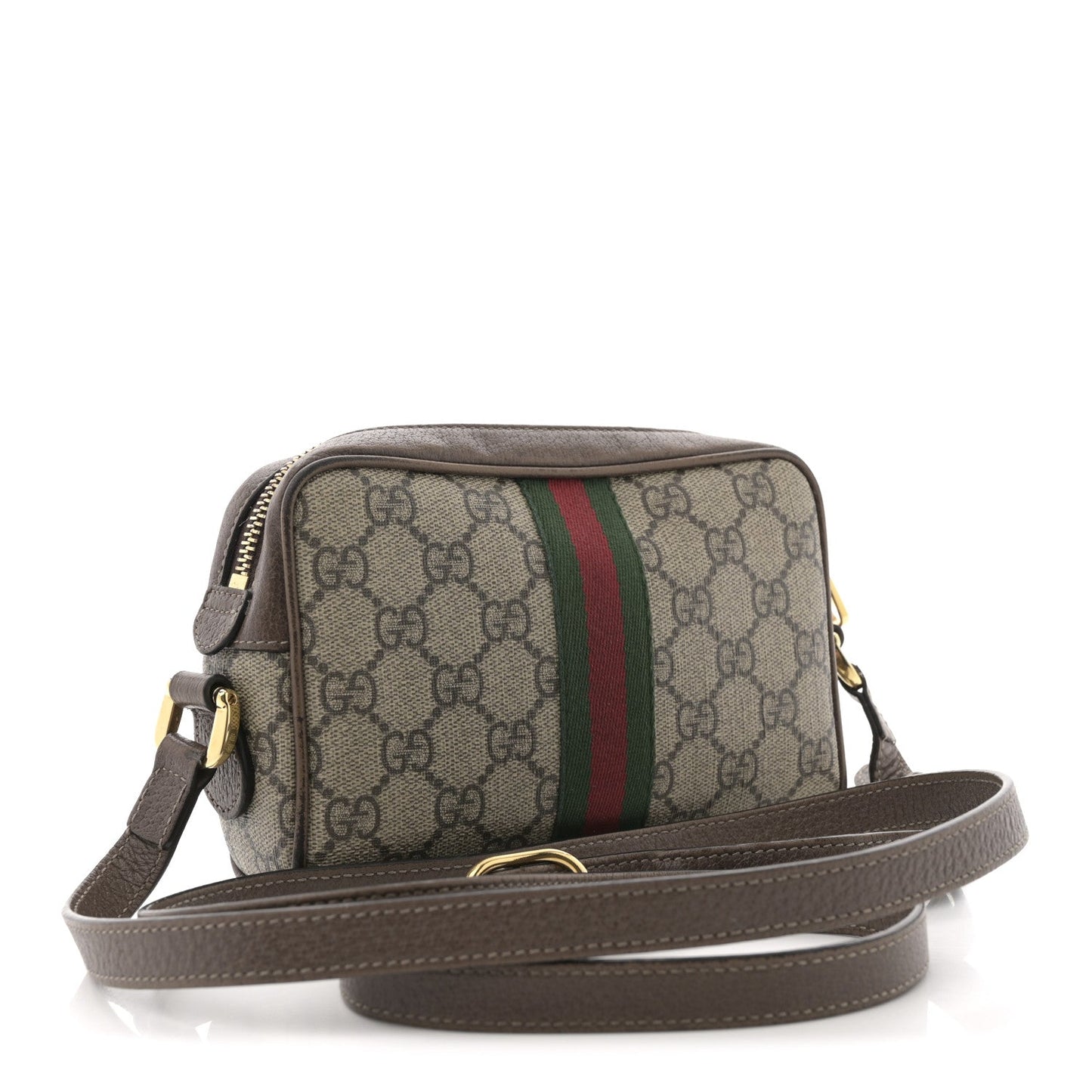 GG Supreme Monogram Web Mini Ophidia Shoulder Bag Brown