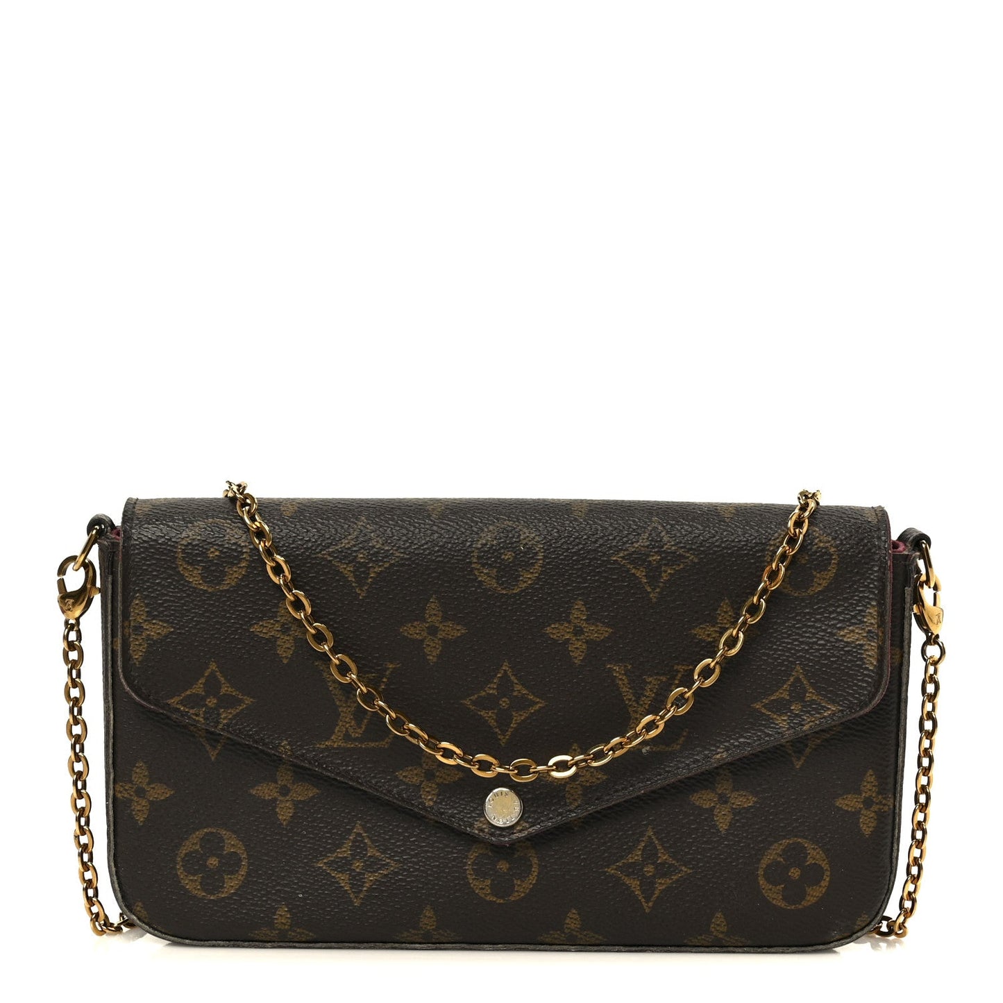 Monogram Pochette Felicie Chain Wallet Fuchsia