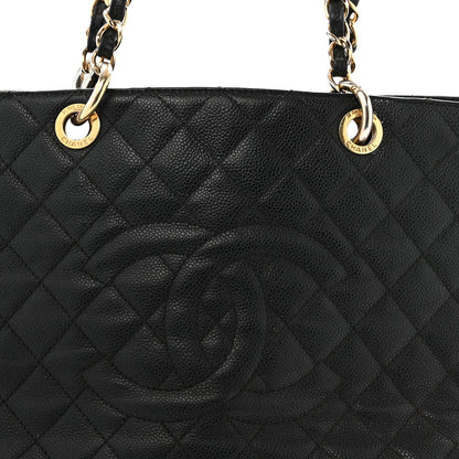 Caviar Quilted Grand Shopping Tote GST Black