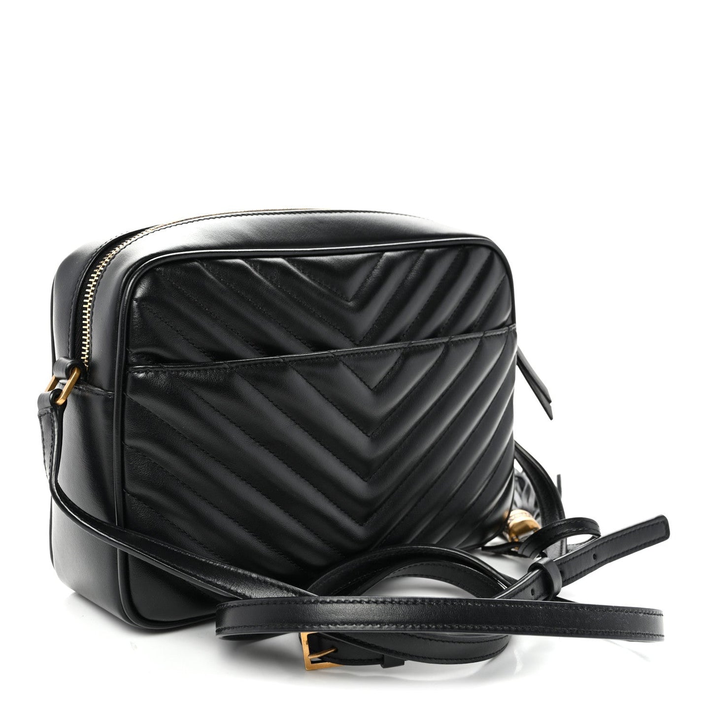 Calfskin Matelasse Monogram Lou Camera Bag Black