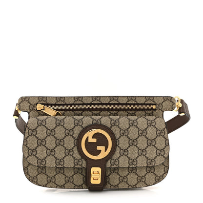 GG Supreme Monogram Textured Dollar Calfskin Blondie Belt Bag Beige Ebony New Acero