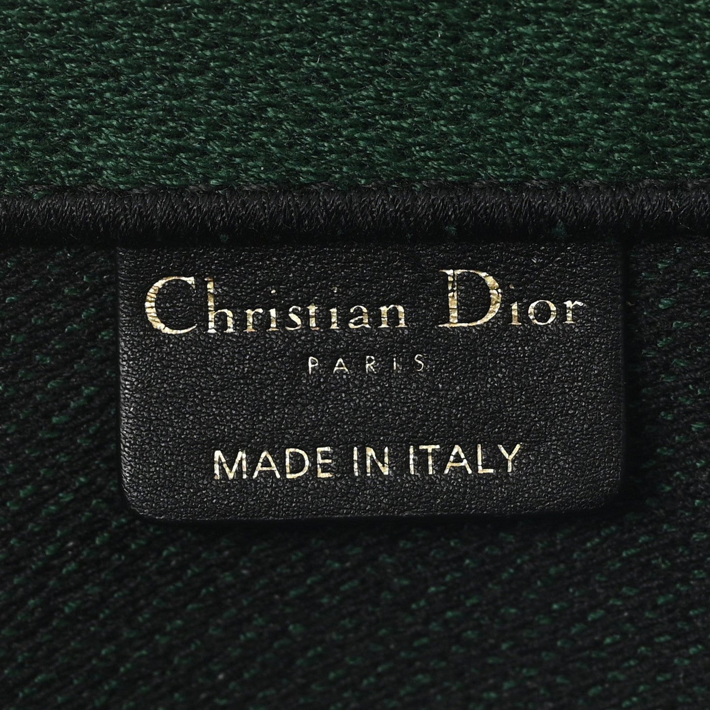 Canvas Embroidered Large Checkered Book Tote Black Green