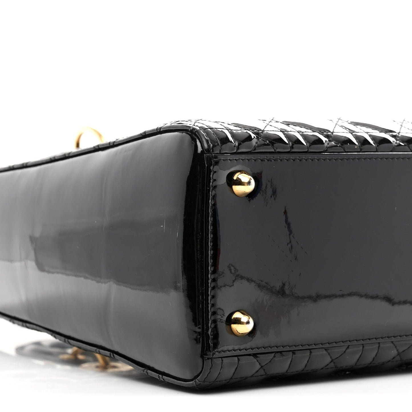 Patent Cannage Large Lady Dior Black