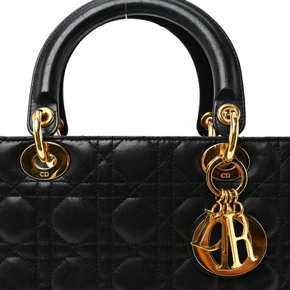 Lambskin Cannage Large Lady Dior Black