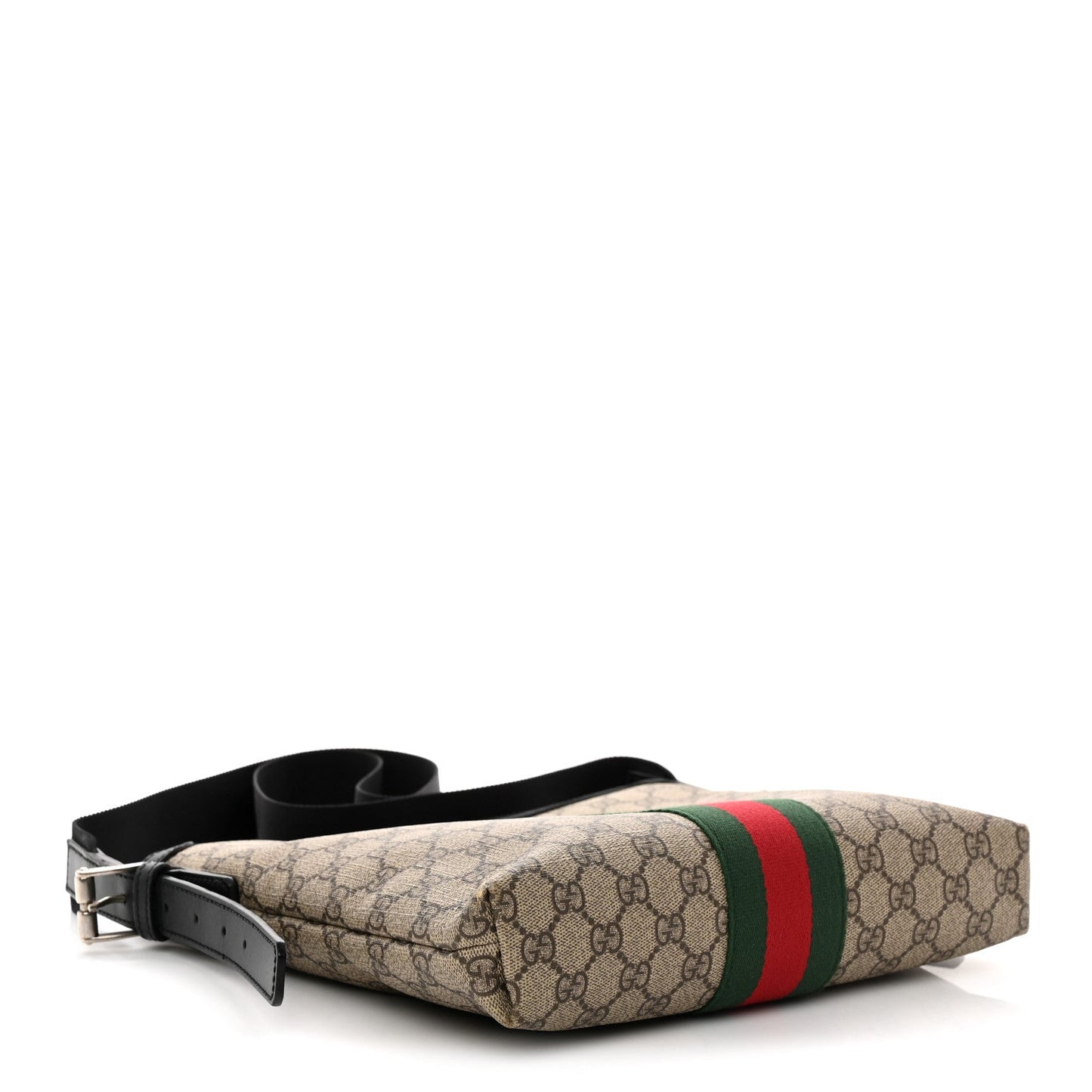 GG Supreme Monogram Web Messenger Bag Black