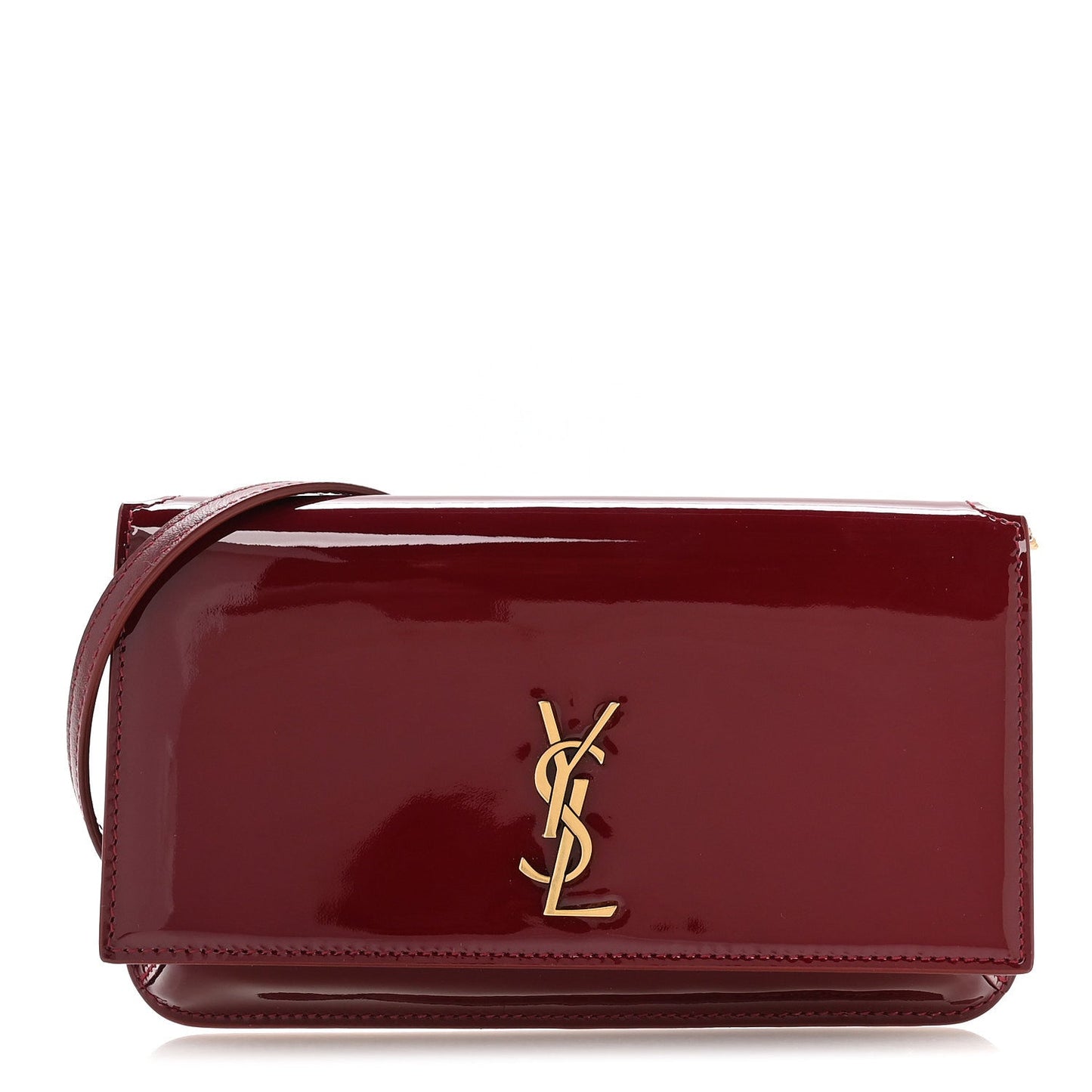 Patent Monogram Phone Holder Crossbody Chataigne