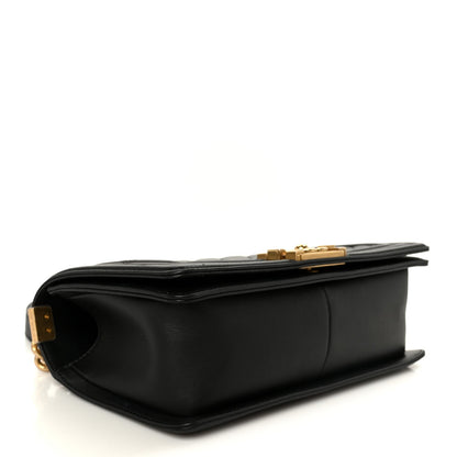 Calfskin Quilted Medium Boy Flap Black