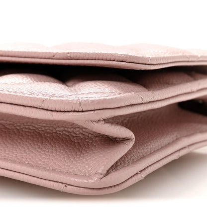 Caviar Quilted Wallet on Chain WOC Light Pink