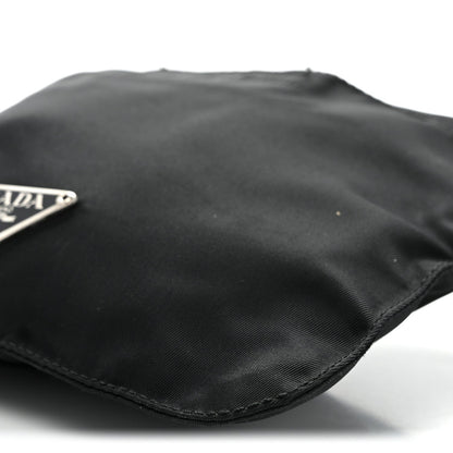 Nylon Mini Flat Messenger Bag Black