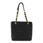 Caviar Quilted Petit Shopping Tote PST Black