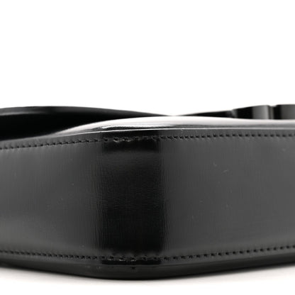Shiny Calfskin Triomphe Chain Bag Black