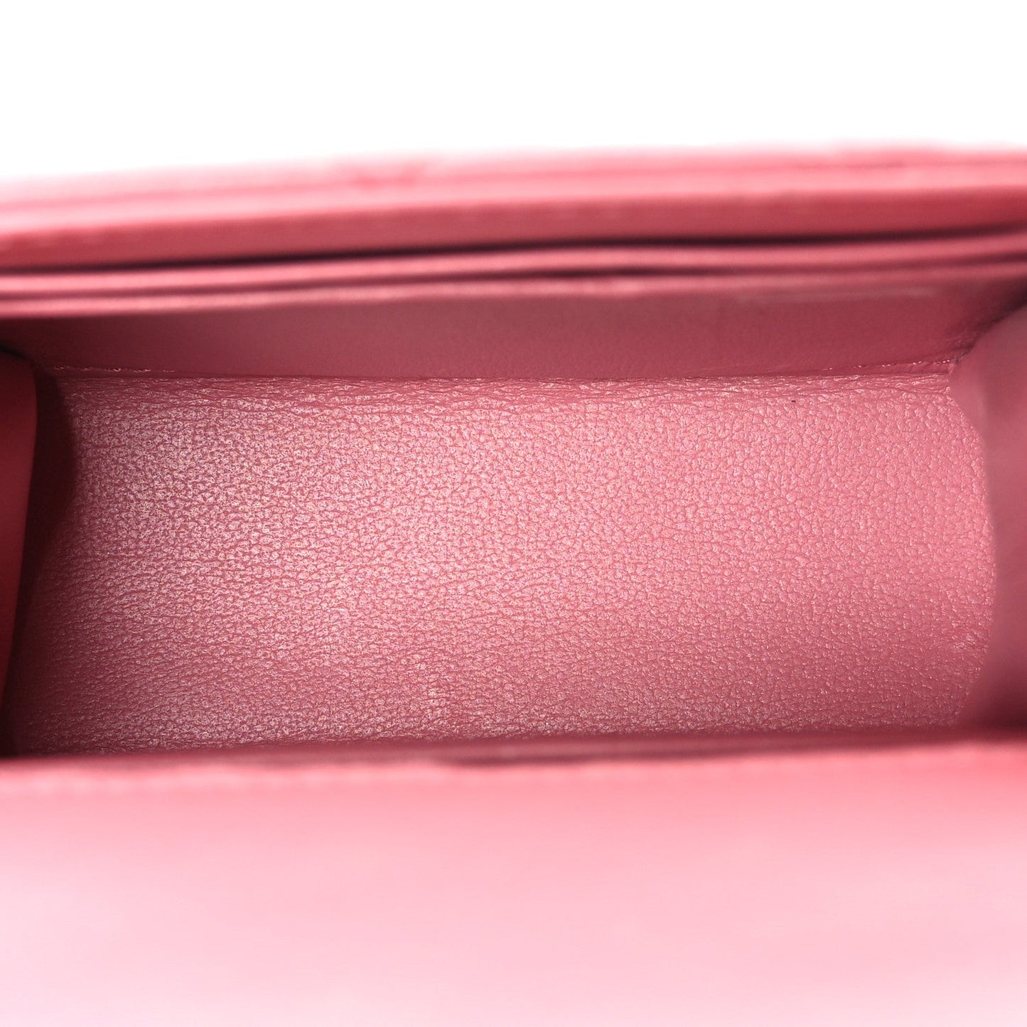 Lambskin Quilted Top Handle Clutch With Chain Pink