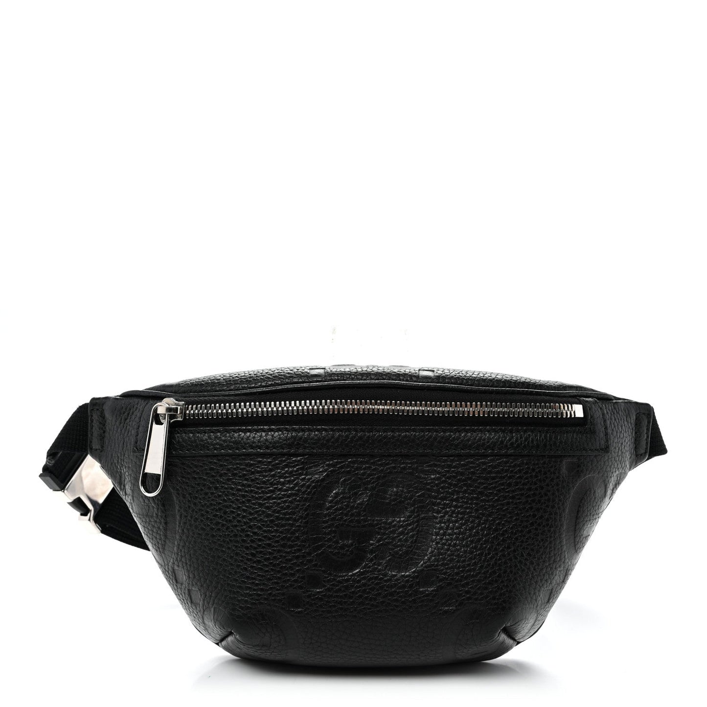 Piuma Calfskin Jumbo GG Embossed Small Belt Bag Black