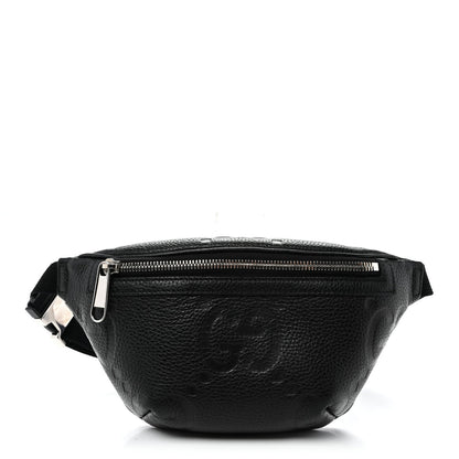 Piuma Calfskin Jumbo GG Embossed Small Belt Bag Black