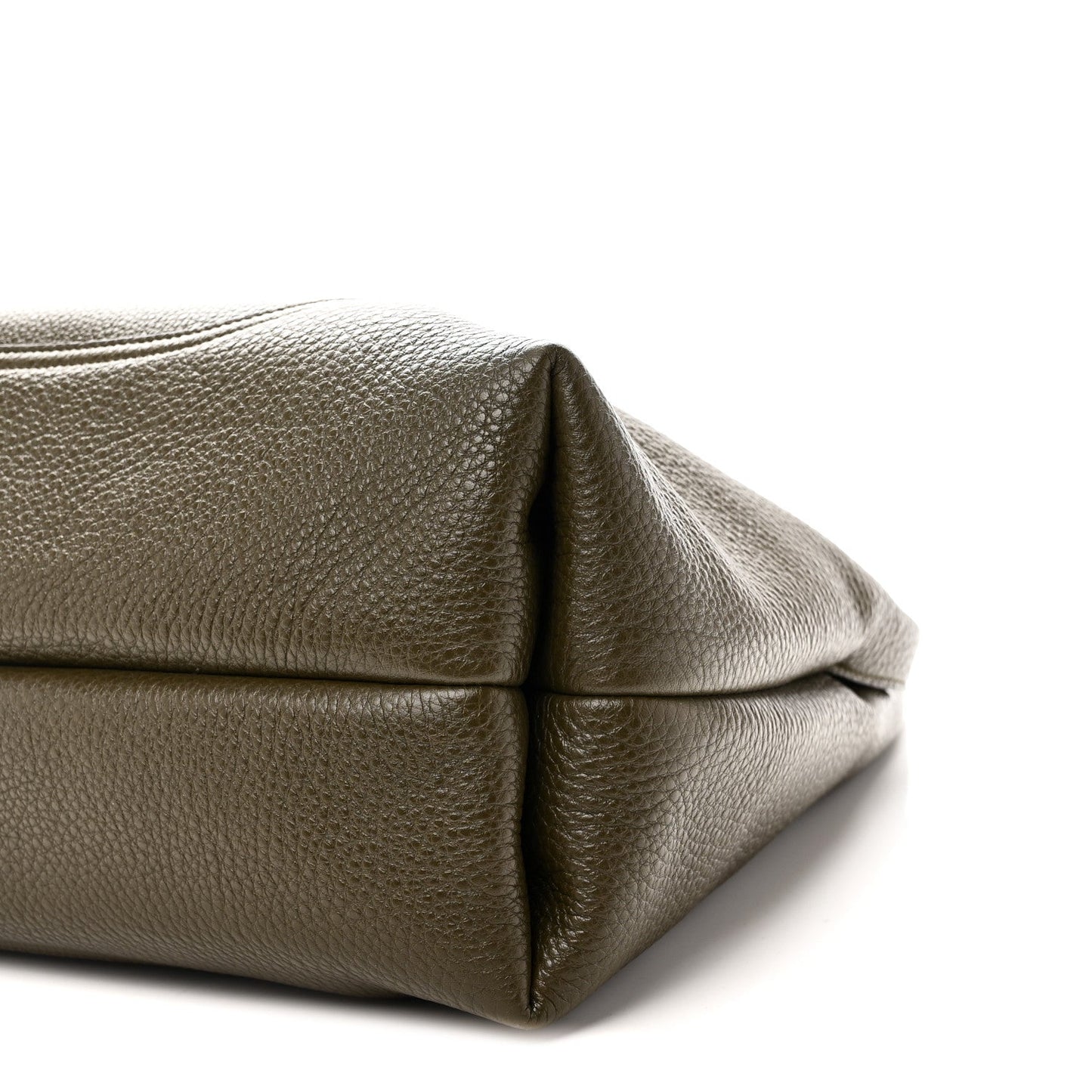 Grained Calfskin Softbit Maxi Shoulder Bag Forest Green