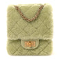 Shearling Aged Calfskin Quilted 2.55 Reissue Mini North South Flap Green