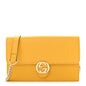 Dollar Calfskin Interlocking G Chain Wallet New Buttercup
