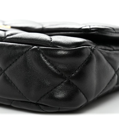 Lambskin Quilted Small Funky Town Flap Black