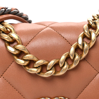 Lambskin Quilted Medium Chanel 19 Flap Brown