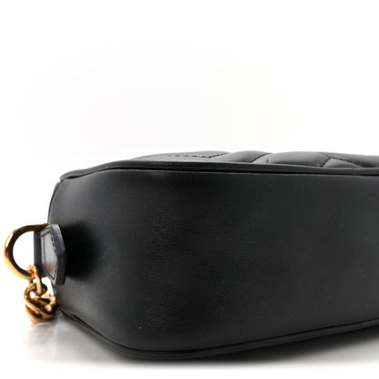 Calfskin Matelasse Mini GG Marmont Chain Shoulder Bag Black