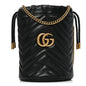 Calfskin Matelasse Mini GG Marmont 2.0 Bucket Bag Black