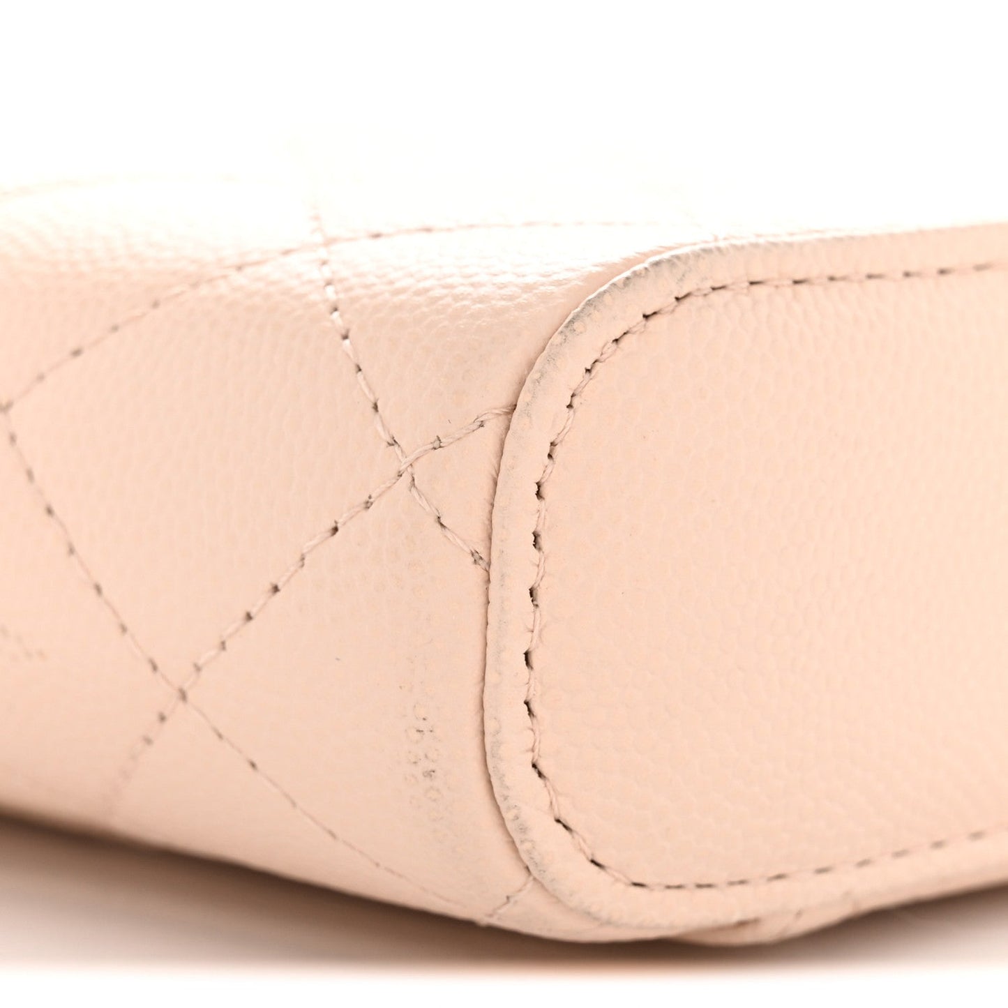 Caviar Quilted Phone Holder With Chain Light Pink