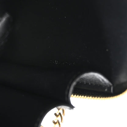 Smooth Calfskin Cuir Triomphe Clutch on Chain Black