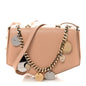 Soft Grained Goatskin Arrow Crossbody Bag With Chain Ballet Pink
