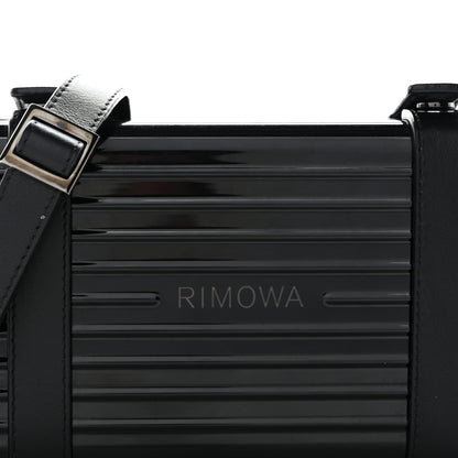 X RIMOWA Aluminum Personal Clutch On Strap Black