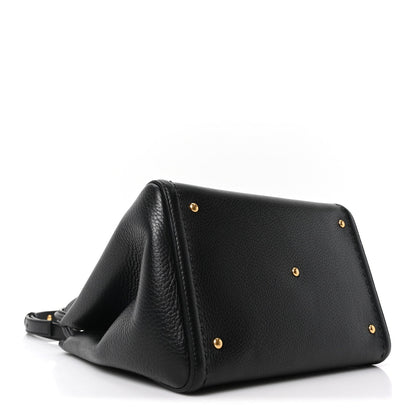 Soft Grainy Calfskin Alltime Medium Handbag Black