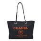 Denim Small Deauville Tote Blue Orange