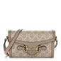 GG Supreme Monogram Textured Dollar Calfskin Mini Horsebit 1955 Shoulder Bag Beige Mystic White Oatmeal