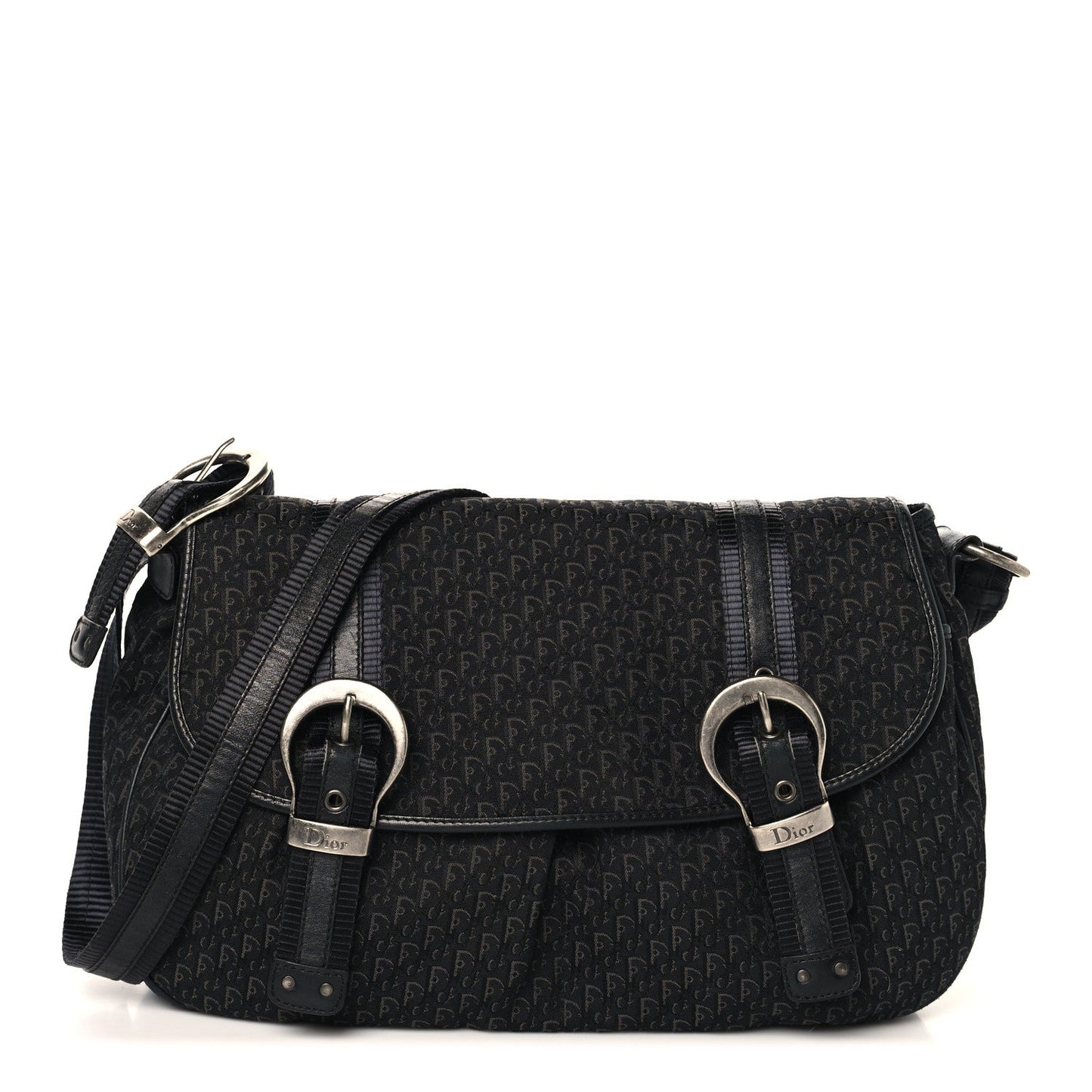 Canvas Diorissimo Buckle Messenger Black