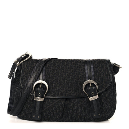 Canvas Diorissimo Buckle Messenger Black
