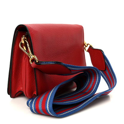 Vitello Daino Flap Crossbody Rosso