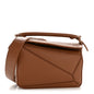Satin Calfskin Mini Puzzle Bag Pecan