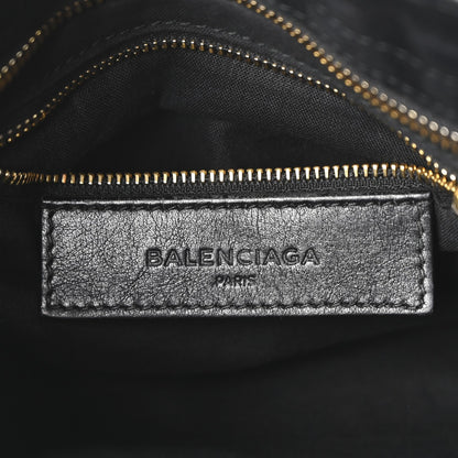 Baby Daim Suede Gold Metallic Edge Hardware Mini City Black