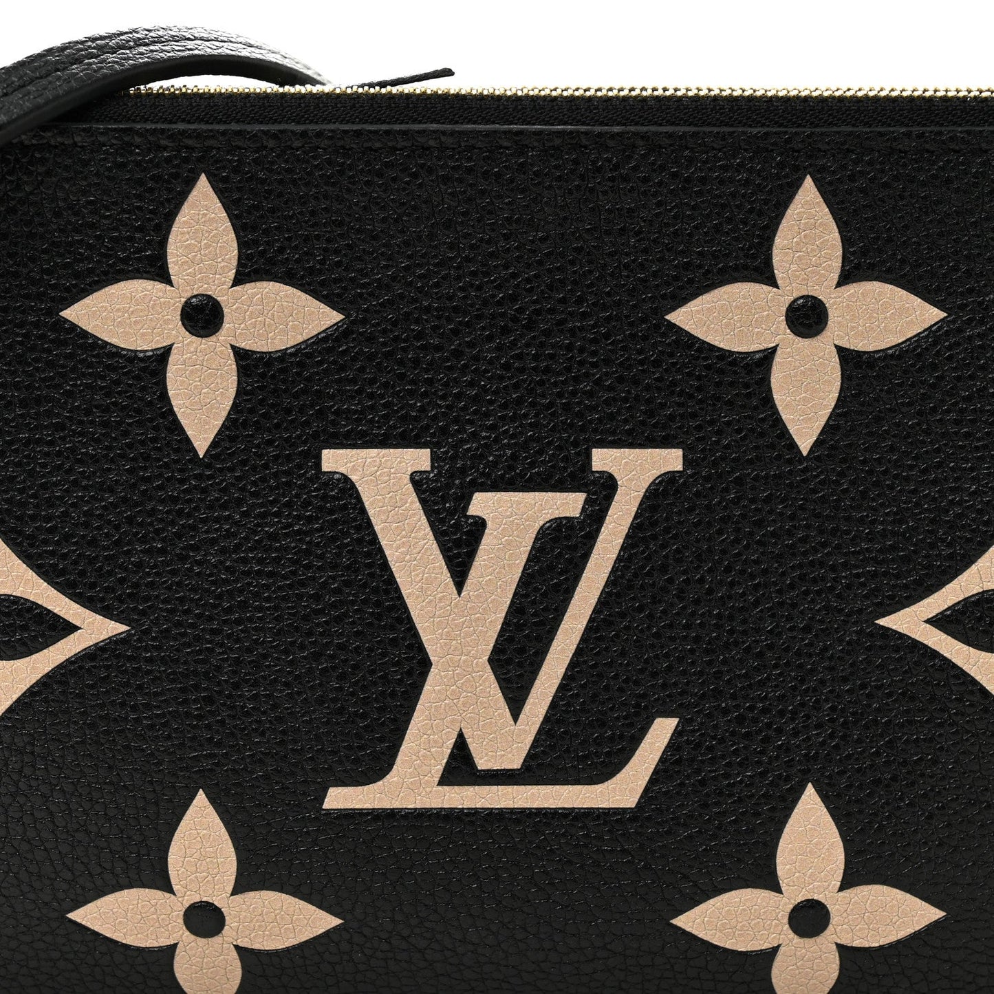 Empreinte Monogram Giant Double Zip Pochette Black Cream