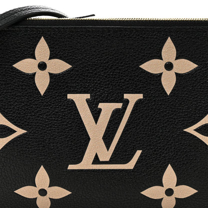 Empreinte Monogram Giant Double Zip Pochette Black Cream