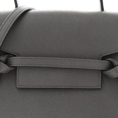 Grained Calfskin Nano Belt Bag Grey