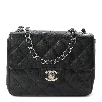 Caviar Quilted Mini Square Flap Black
