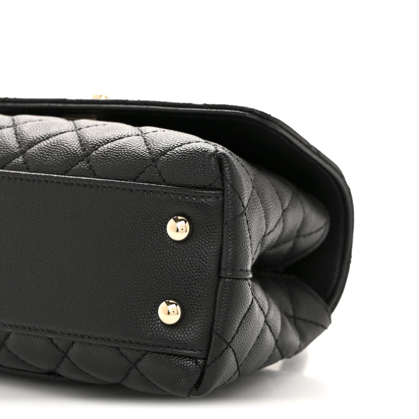 Caviar Quilted Mini Coco Handle Flap Black