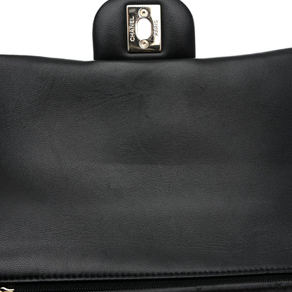 Lambskin Quilted Mini Top Handle Rectangular Flap Black