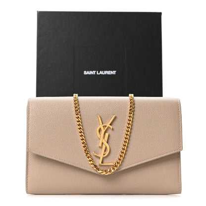 Grain De Poudre Monogram Uptown Chain Wallet Dark Beige