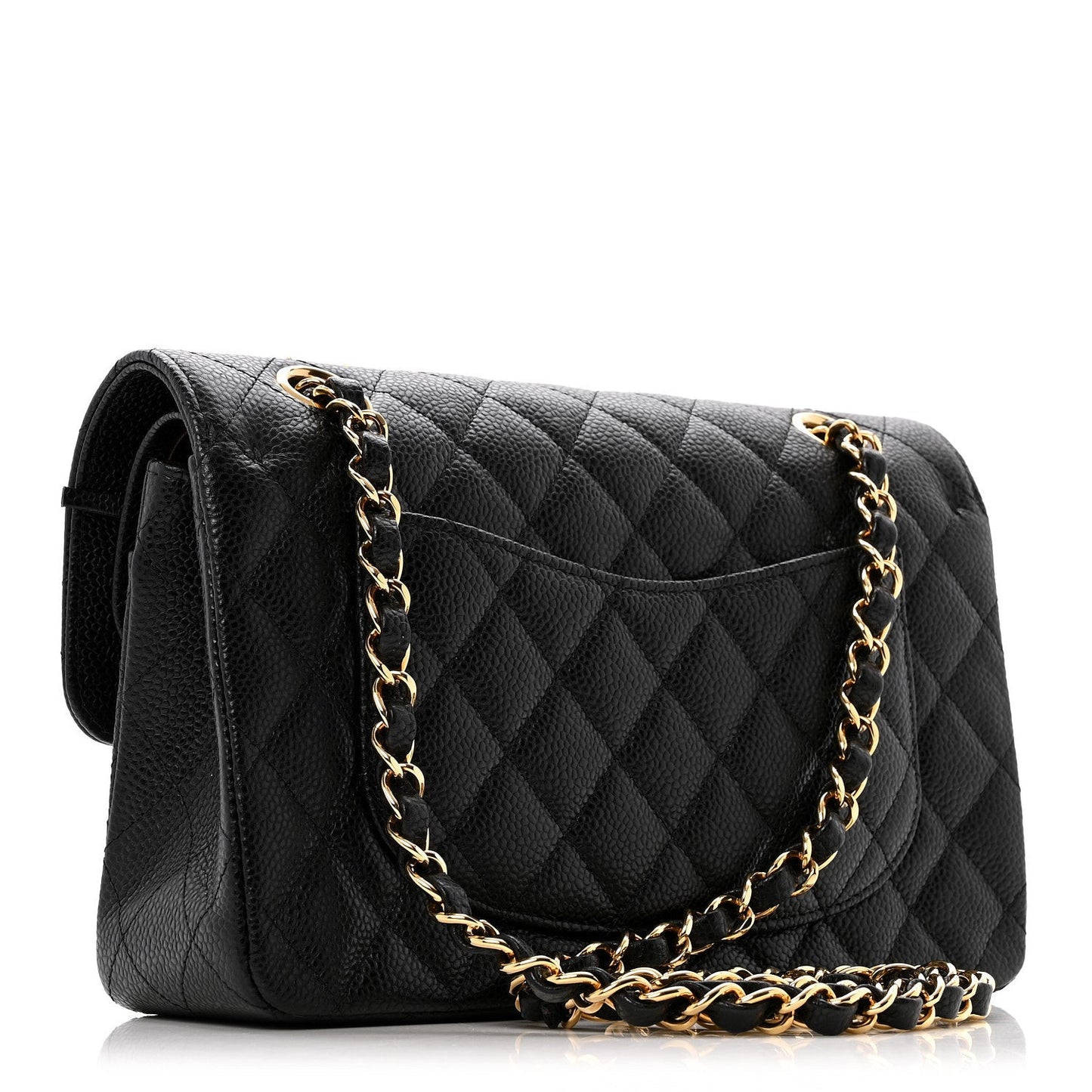 Caviar Quilted Small Double Flap Black