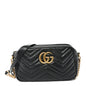 Calfskin Matelasse Small GG Marmont Chain Shoulder Bag Black